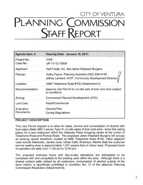 City of Woodinville, WA Planning Commission Staff Report.